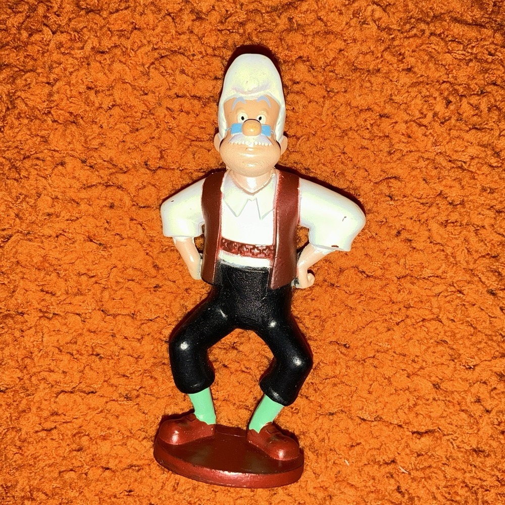 Geppetto Disney Pinocchio Figure PVC Rare Toy On Base